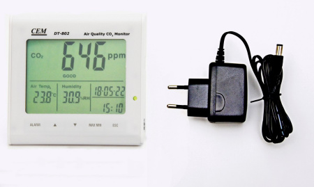 Анализатор CO2, часы, температуры и влажности CEM DT-802 купить по низкой цене | МАКСПРОФИТ